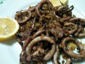 Calamari gratinati.