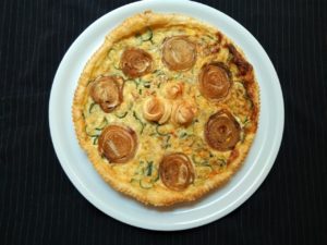 Tortino di zucchini con cipolle caramellate