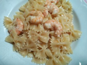 Farfalle gamberi e limone