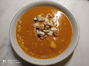 Crema di zucca con gorgonzola e noci